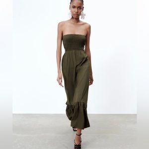 Green long cutout dress